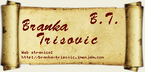Branka Trišović vizit kartica